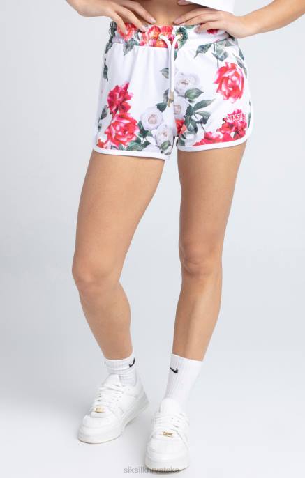 SikSilk žene ekru cvjetni kratki D088204 odjeća