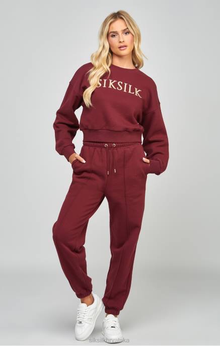 SikSilk žene bordo predimenzionirane joggerice D088178 odjeća