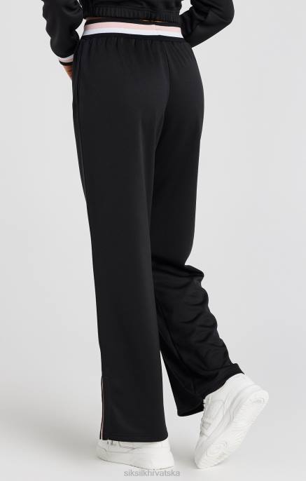 SikSilk žene crne sveučilišne trenirke širokih nogavica D088158 odjeća