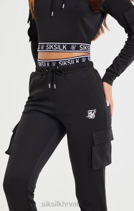 SikSilk žene crni kargo džepni jogger D088157 odjeća