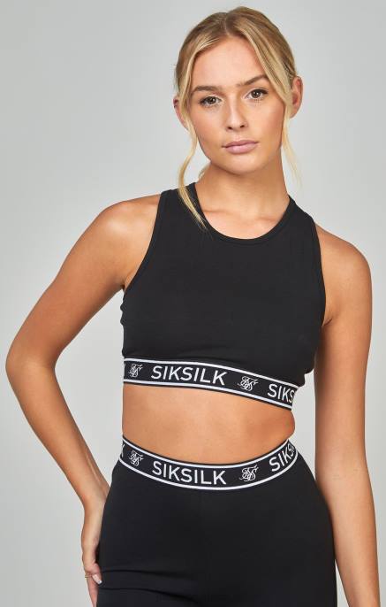 SikSilk žene crna esencijalna traka bralette D08831 odjeća