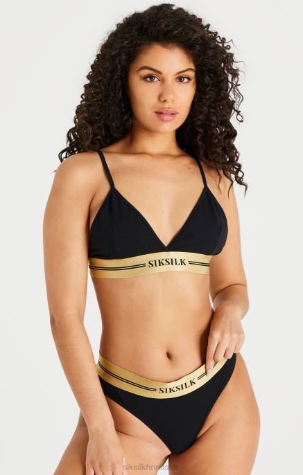 SikSilk žene crni trokutasti bralette D088206 odjeća