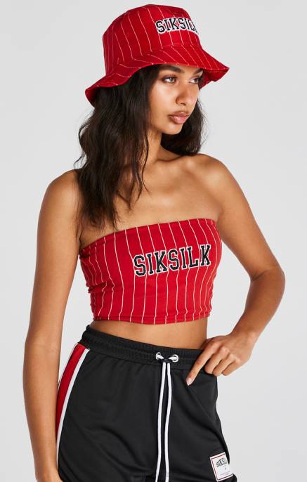 SikSilk žene gornji dio bandeau s crvenim prugama D088208 odjeća