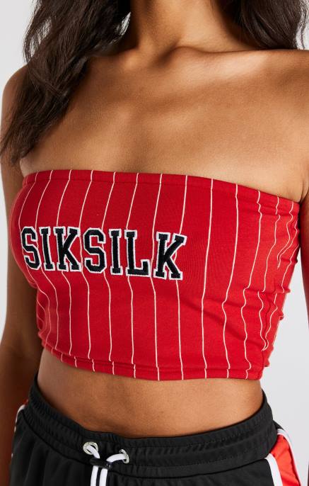 SikSilk žene gornji dio bandeau s crvenim prugama D088208 odjeća