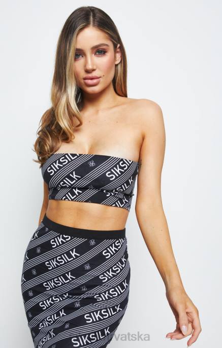 SikSilk žene majica s printom logotipa - crna D088215 odjeća