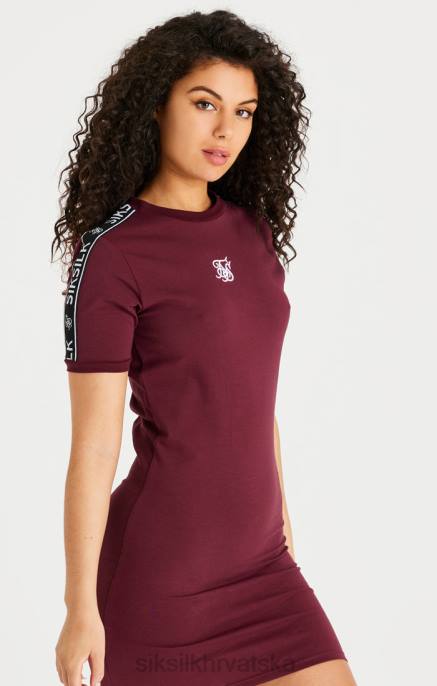SikSilk žene bordo trakasta haljina uz tijelo D088141 odjeća