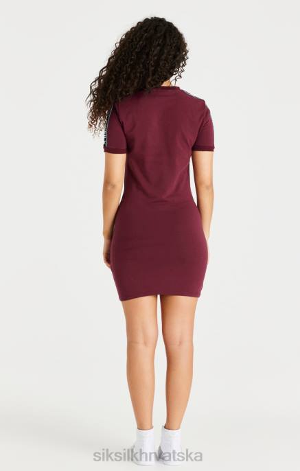 SikSilk žene bordo trakasta haljina uz tijelo D088141 odjeća