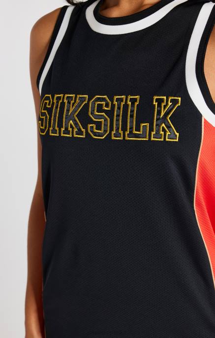 SikSilk žene crna košarkaška haljina s panelima D088147 odjeća