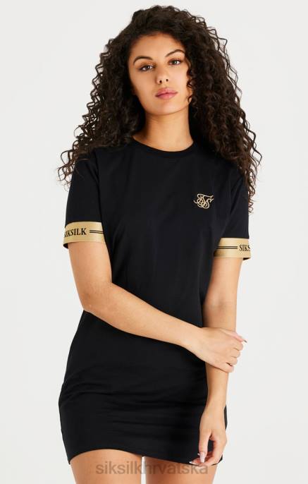 SikSilk žene crna majica kratkih rukava D088143 odjeća