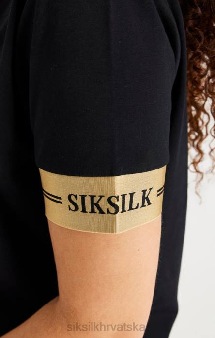 SikSilk žene crna majica kratkih rukava D088143 odjeća
