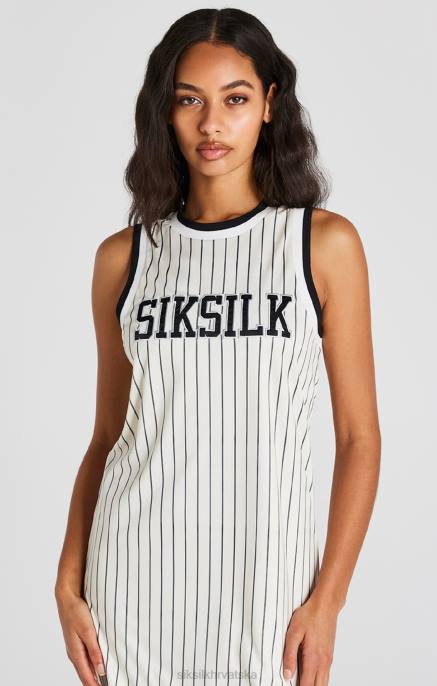 SikSilk žene ecru košarkaška haljina na pruge D088144 odjeća