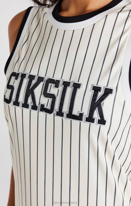 SikSilk žene ecru košarkaška haljina na pruge D088144 odjeća