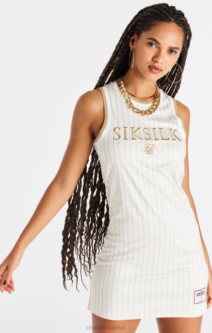 SikSilk žene luksuzna košarkaška haljina - ekru i zlatna D088150 odjeća