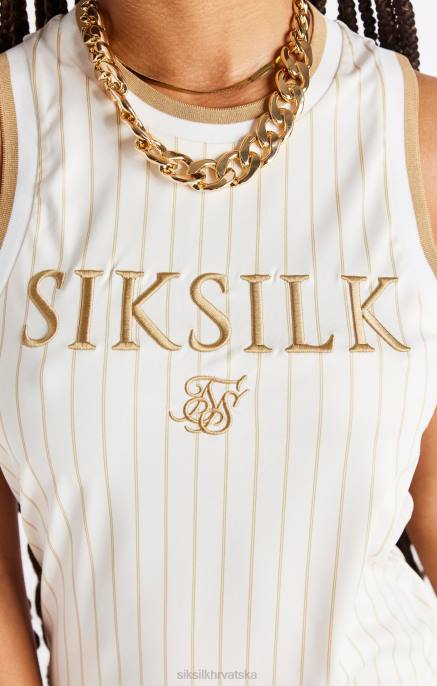 SikSilk žene luksuzna košarkaška haljina - ekru i zlatna D088150 odjeća