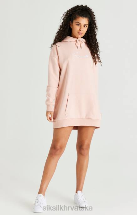 SikSilk žene ružičasta oversize haljina s kapuljačom D088152 odjeća