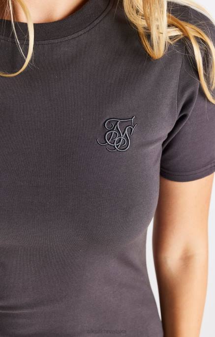 SikSilk žene trakasta haljina kratkih rukava - siva D088155 odjeća