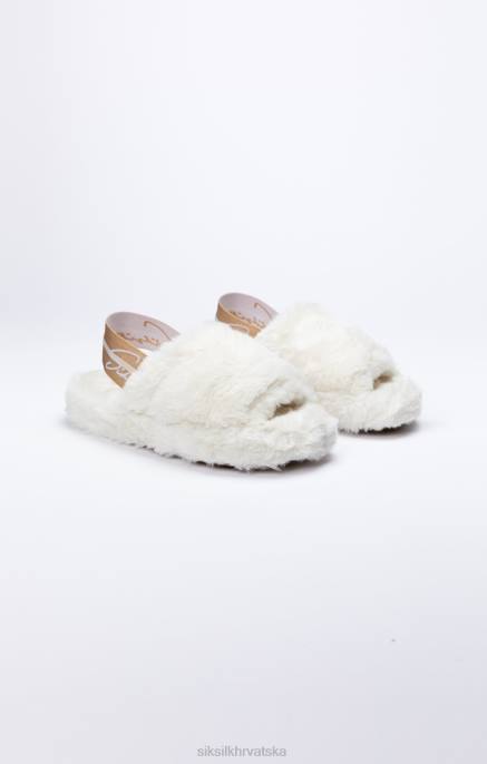 SikSilk žene bijela pahuljasta klizna papuča D088271 obuća