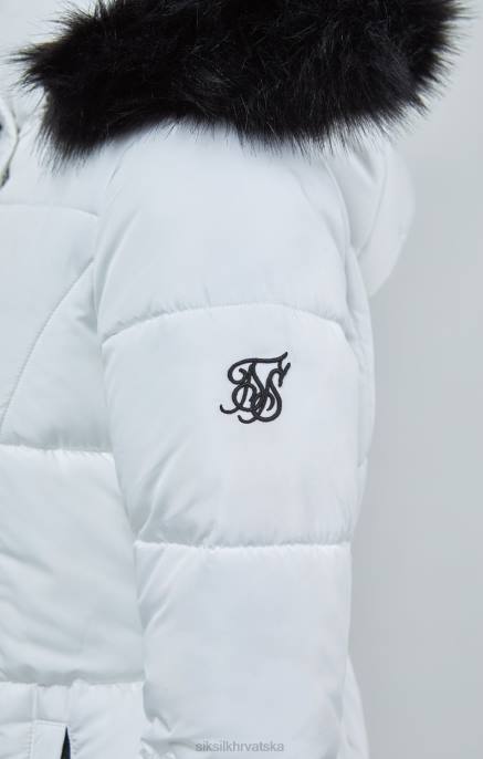 SikSilk žene bijela podstavljena parka s parangalom D088128 odjeća