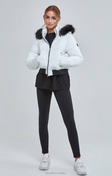 SikSilk žene bijela skraćena parka D088130 odjeća