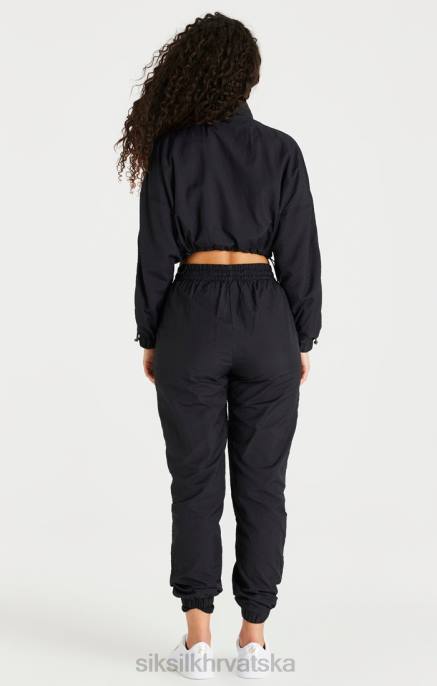 SikSilk žene crna skraćena jakna s naborima D088139 odjeća