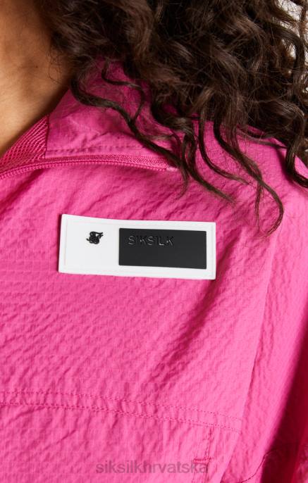 SikSilk žene ružičasta skraćena jakna s naborima D088134 odjeća