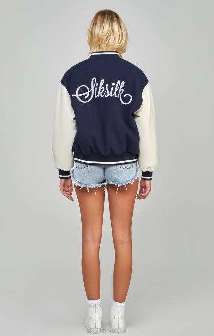 SikSilk žene tamnoplava sveučilišna bomber jakna D088131 odjeća