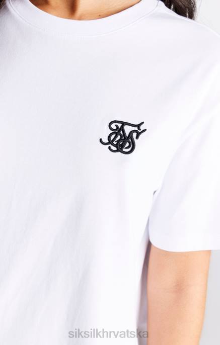SikSilk žene bijela esencijalna boyfriend majica D08827 odjeća