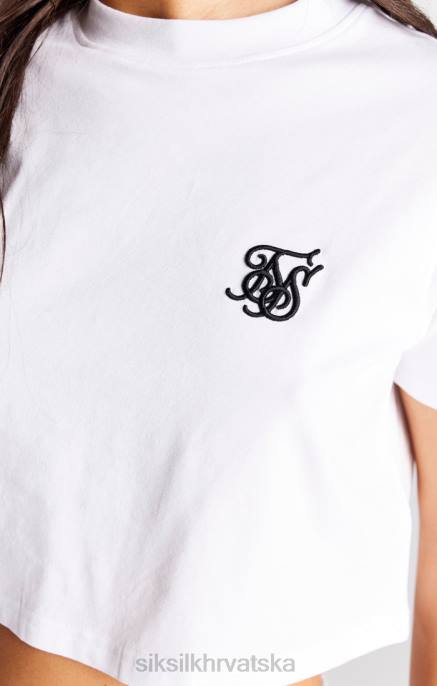 SikSilk žene bijela esencijalna okvirna majica kratkih rukava D08824 odjeća