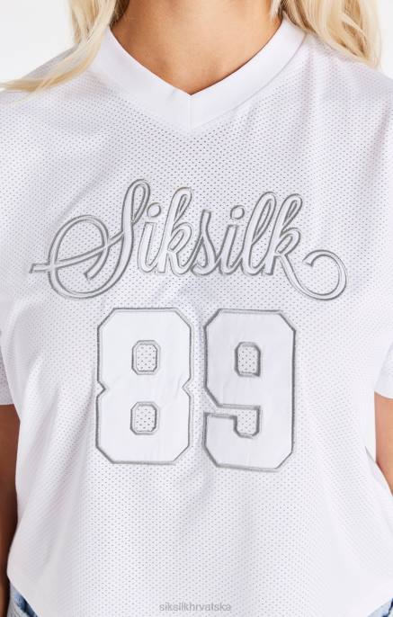 SikSilk žene bijela mrežasta majica D08832 odjeća