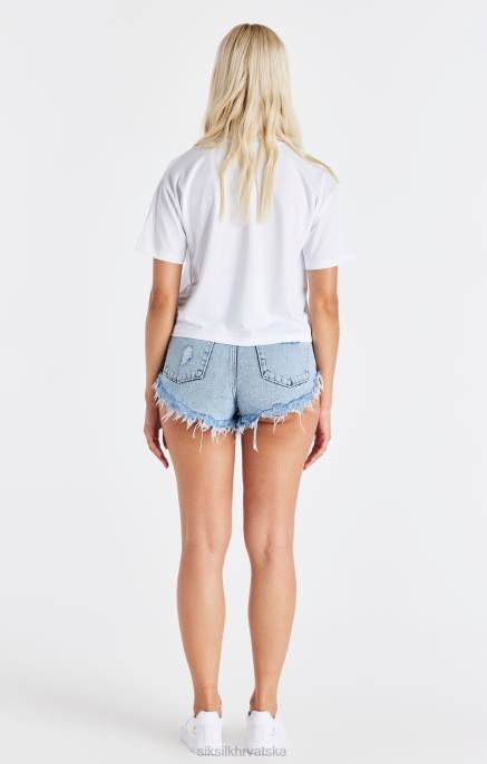 SikSilk žene bijela mrežasta majica D08832 odjeća