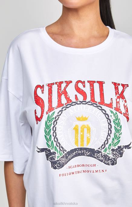 SikSilk žene bijela sveučilišna majica kratkih rukava D08853 odjeća
