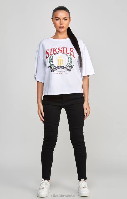 SikSilk žene bijela sveučilišna majica kratkih rukava D08853 odjeća