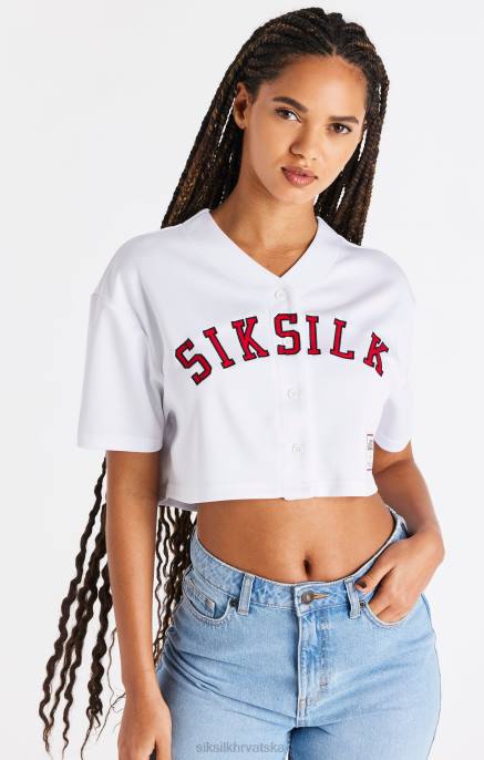 SikSilk žene bijeli dres za bejzbol D08850 odjeća