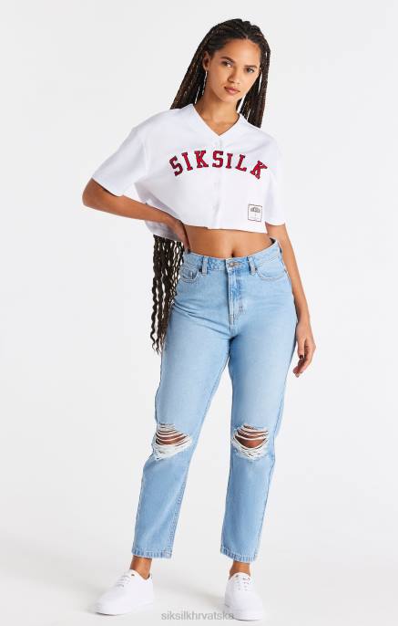 SikSilk žene bijeli dres za bejzbol D08850 odjeća