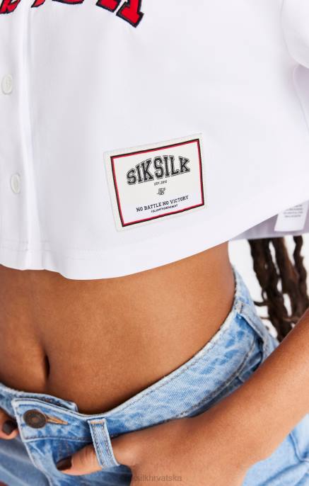 SikSilk žene bijeli dres za bejzbol D08850 odjeća