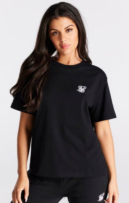 SikSilk žene crna esencijalna boyfriend majica D08840 odjeća