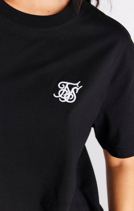 SikSilk žene crna esencijalna boyfriend majica D08840 odjeća