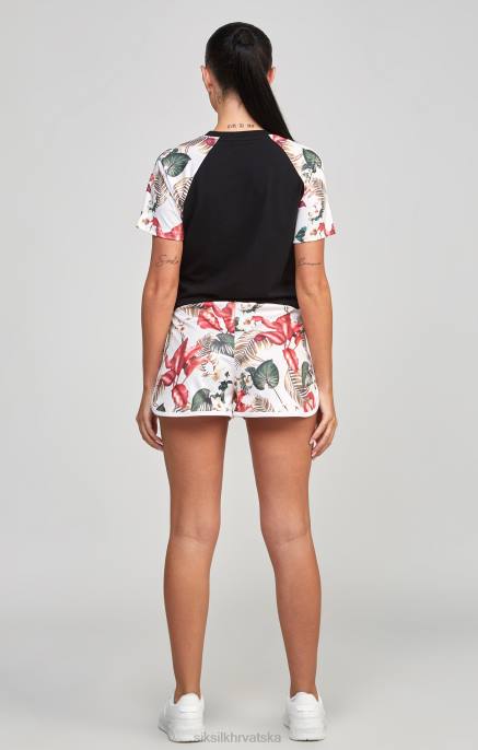 SikSilk žene crna retro tropska kratke majica D08873 odjeća