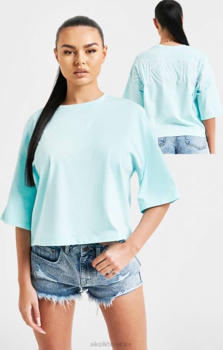 SikSilk žene crop majica s oznakom aqua D08860 odjeća
