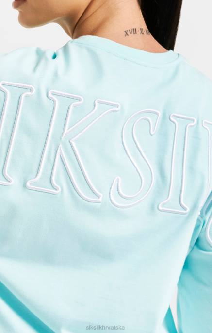 SikSilk žene crop majica s oznakom aqua D08860 odjeća