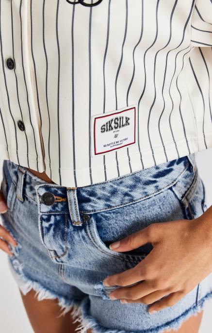 SikSilk žene ecru bejzbolski dres D08833 odjeća