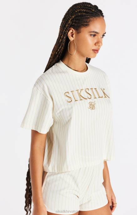 SikSilk žene ecru majica s prugama D08826 odjeća