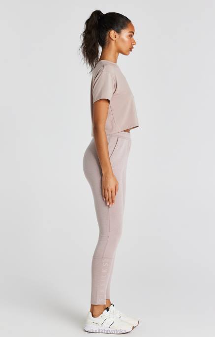 SikSilk žene isprana ružičasta crop majica D08834 odjeća