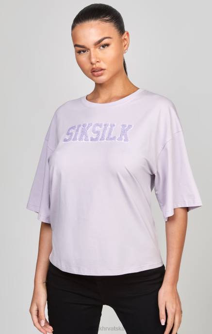 SikSilk žene ljubičasta skraćena majica s logotipom sveučilišta D08855 odjeća