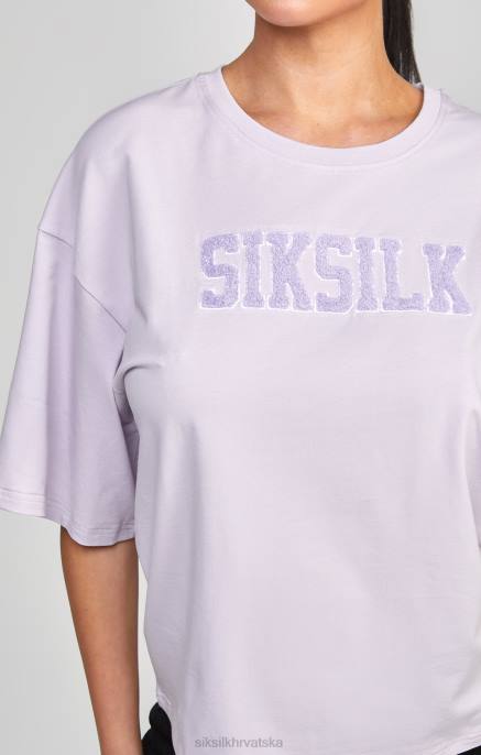 SikSilk žene ljubičasta skraćena majica s logotipom sveučilišta D08855 odjeća