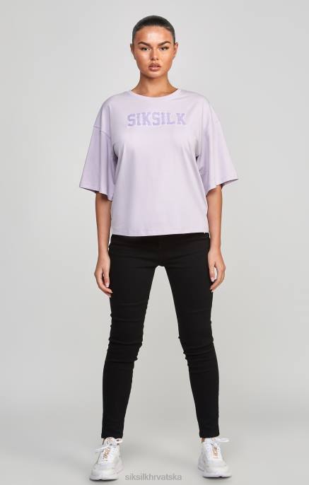 SikSilk žene ljubičasta skraćena majica s logotipom sveučilišta D08855 odjeća