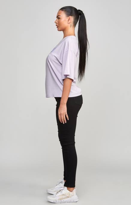 SikSilk žene ljubičasta skraćena majica s logotipom sveučilišta D08855 odjeća