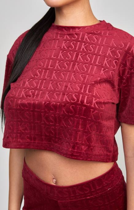 SikSilk žene ružičasta kratke majica od velura D08862 odjeća