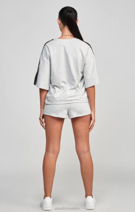 SikSilk žene siva obrezana majica kratkih rukava D08858 odjeća