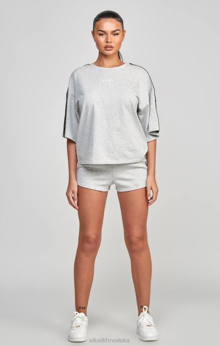 SikSilk žene siva obrezana majica kratkih rukava D08858 odjeća